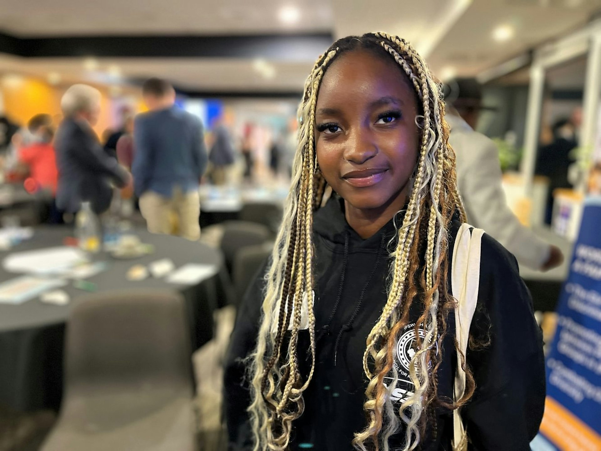 Lynn, from Ipswich, at the Beyond Boundaries launch at Portman Road